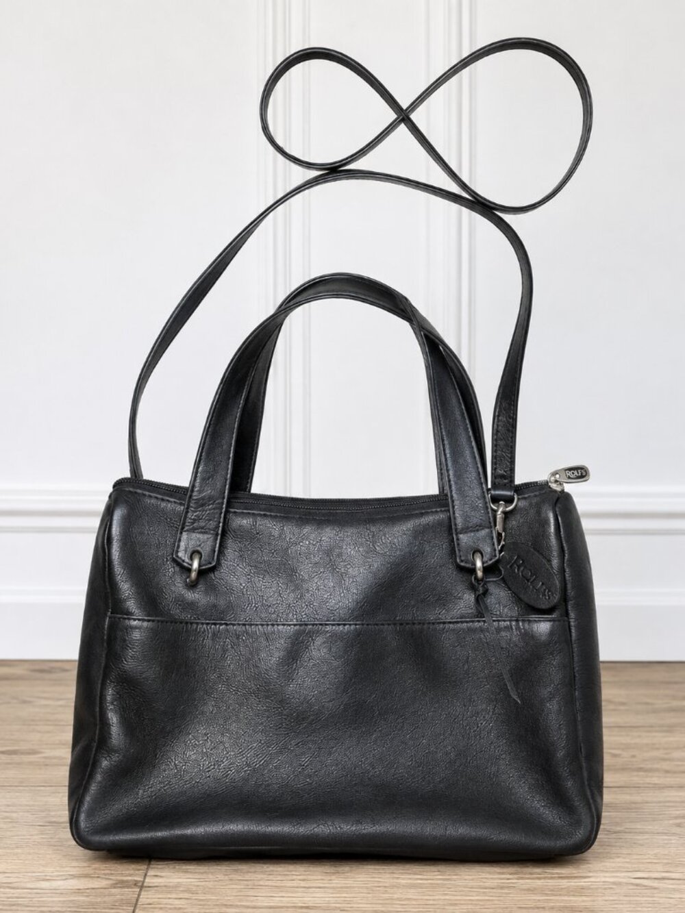 ROLFS Black Leather Crossbody/Handbag. Great Condition.